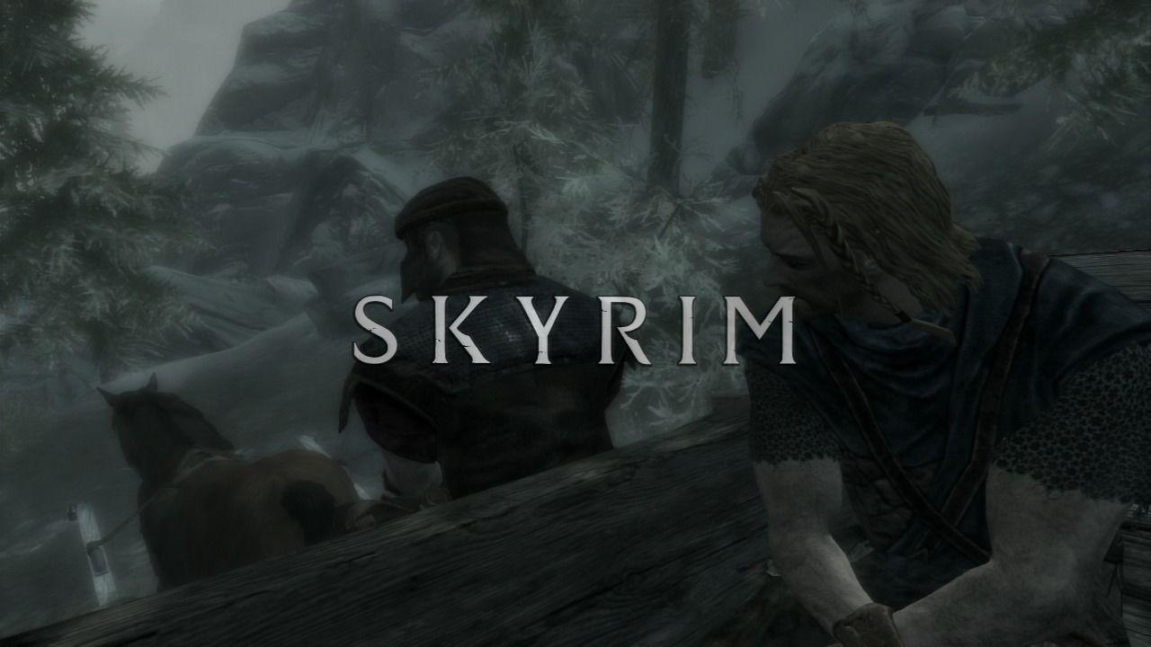 Elder Scrolls V Skyrim title screen for Xbox 360